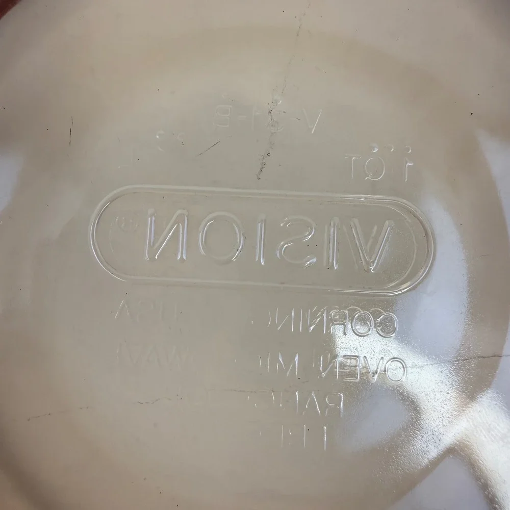 Vintage Corning Vision Amber Glass Casserole Dish with Pyrex Lid 1.5L Ribbed